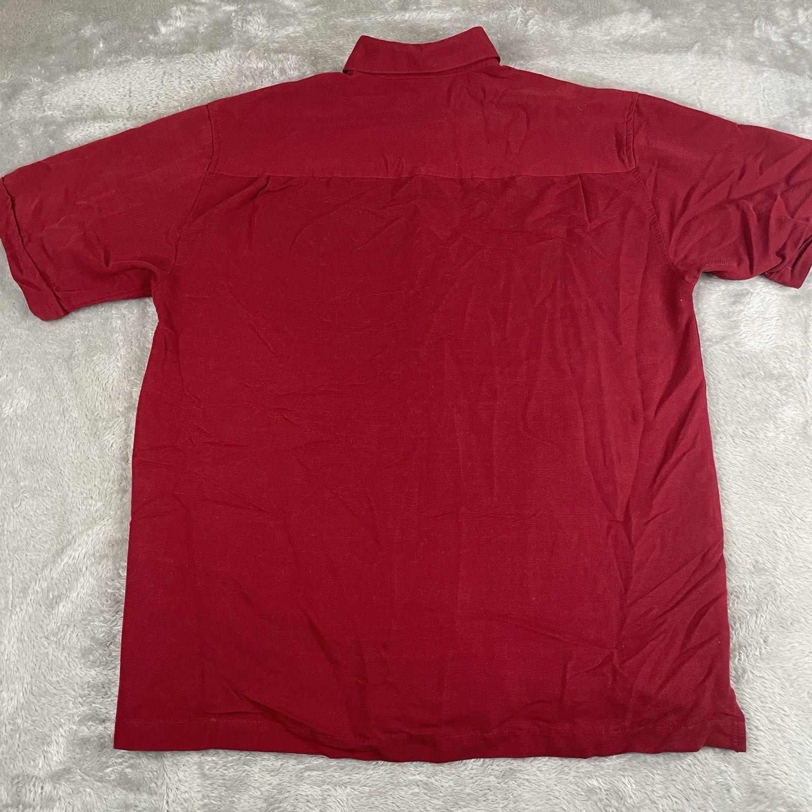 Cubavera Cubavera Hawaiian Shirt Men's Med Black Jack Casino Maroon Size US M / EU 48-50 / 2 - 7 Thumbnail