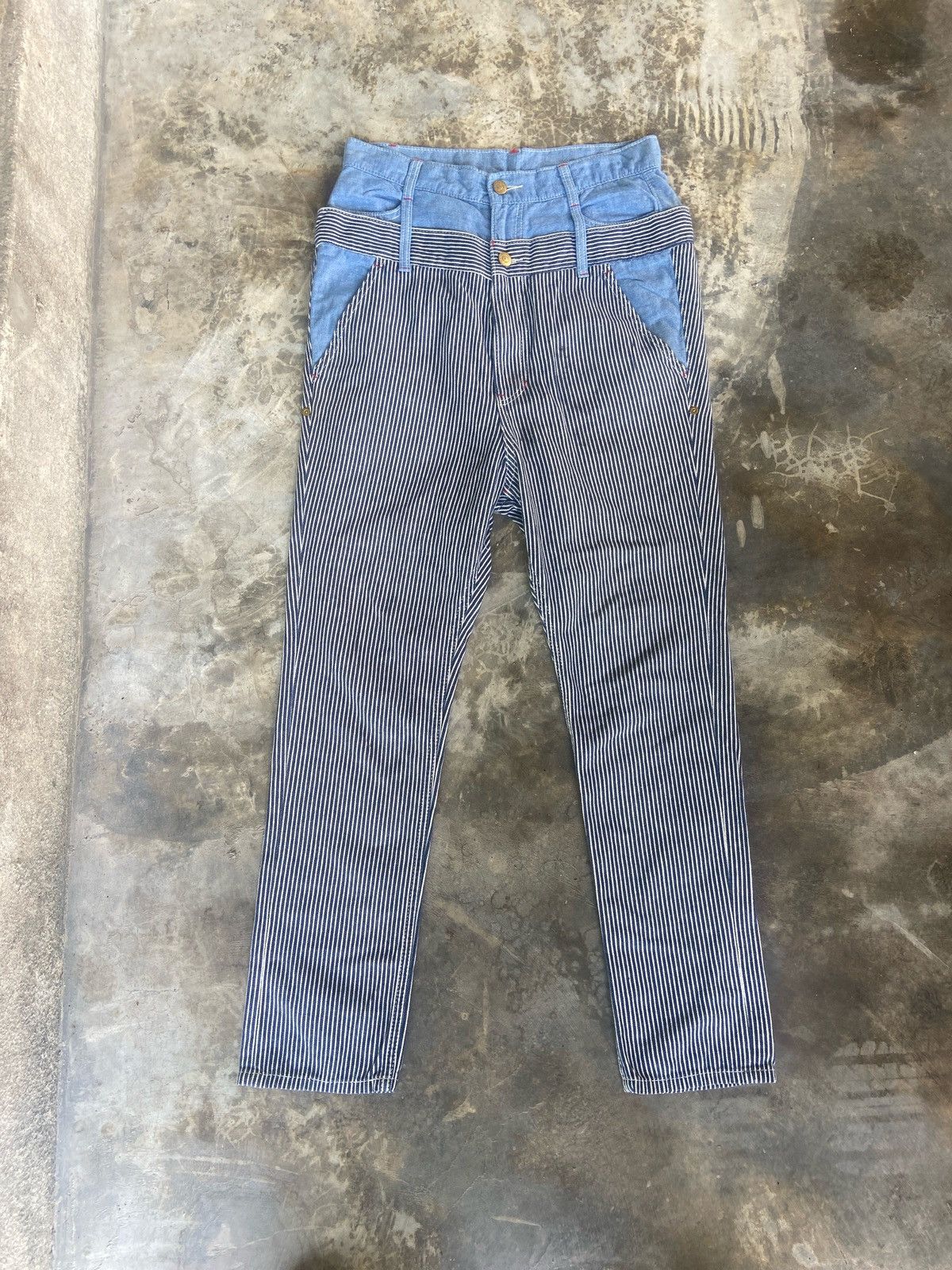 Issey Miyake × Japanese Brand × mercibeaucoup Doublewaist Hickory Stripe Mercibeaucoup Pant Size US 30 / EU 46 - 6 Thumbnail