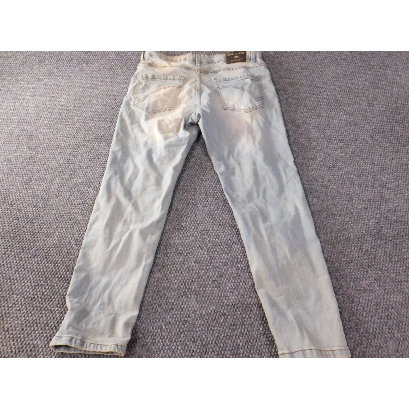 Ring Of Fire Ring of Fire Jeans 34x28 Mens Blue Slim Straight Light Wash Distressed Denim Straight retro Size US 34 / EU 50 - 3 Thumbnail