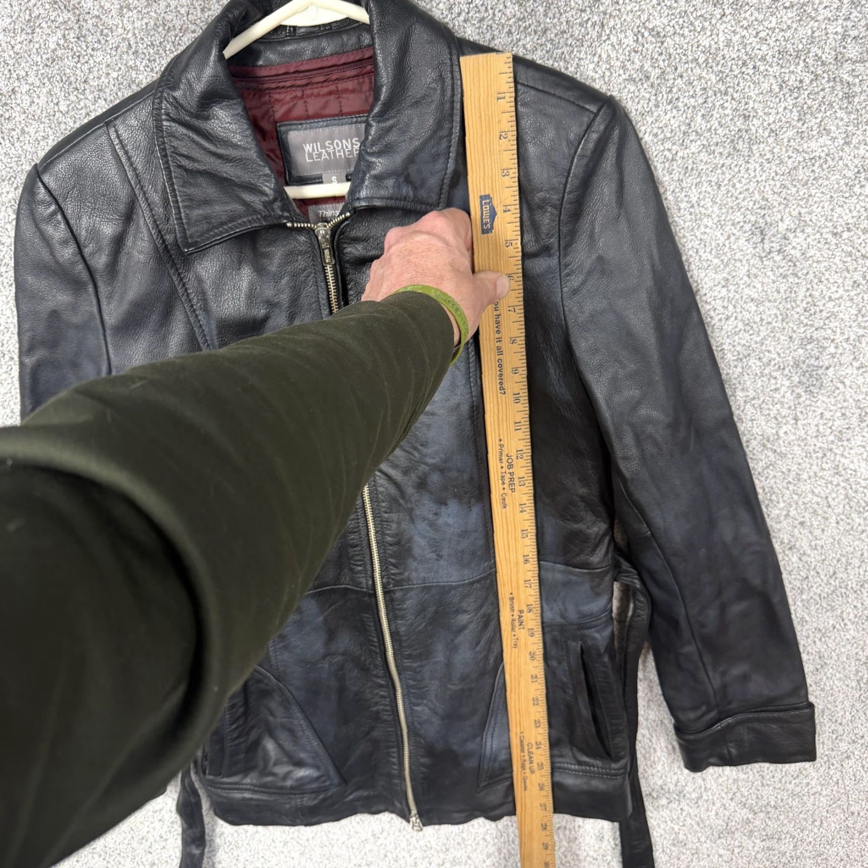 Vintage VINTAGE Wilsons Leather Jacket Womens S Black Belt Thinsulate Moto Grunge Jacket Size S / US 4 / IT 40 - 2 Thumbnail