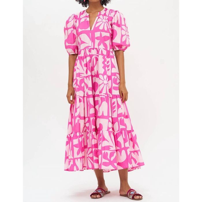 Oliphant Puff Sleeve Maxi Dress In Twiggy Pink | Grailed