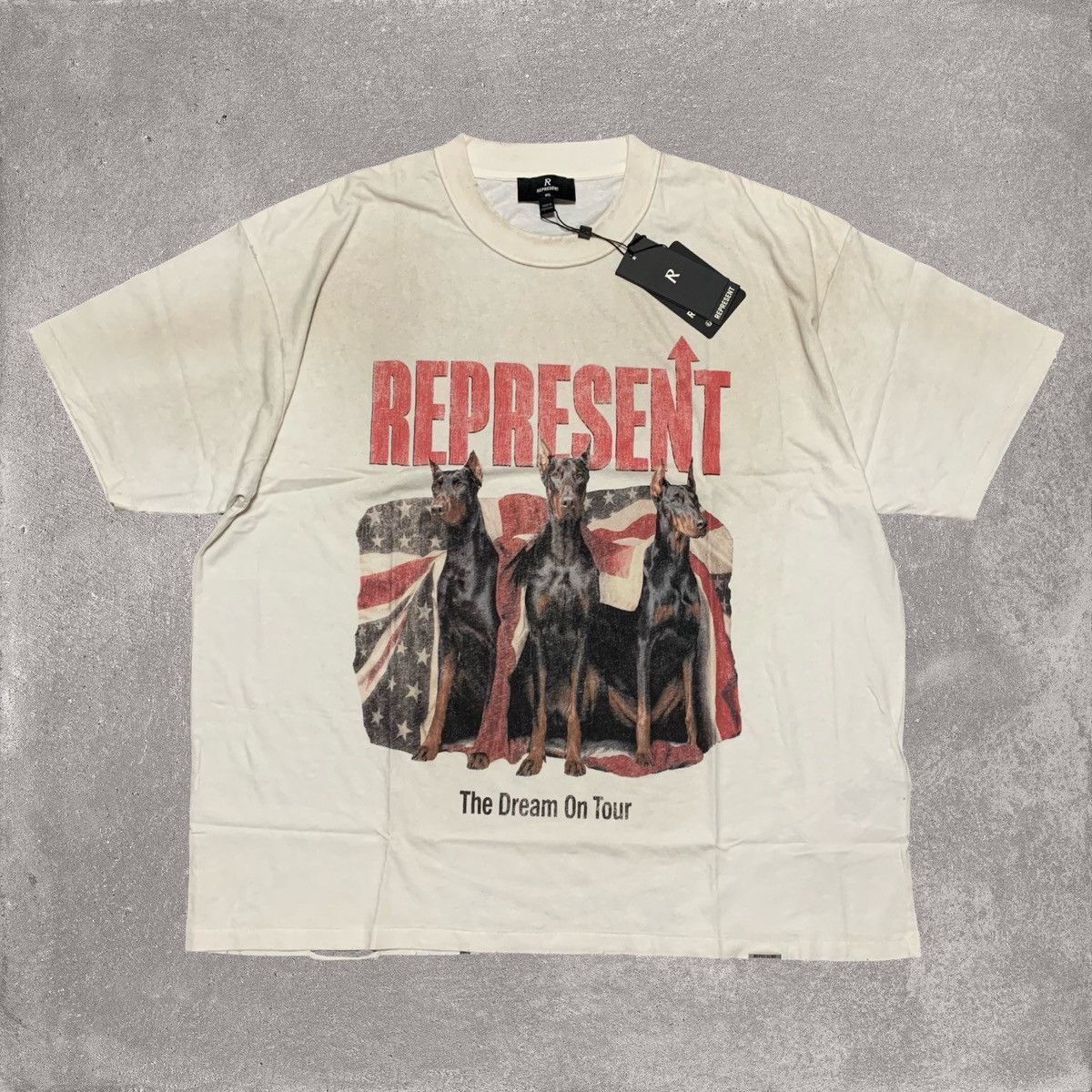 Represent Clo. Represent XXL Dream On Tour Washed Ecru White Tee Size US XXL / EU 58 / 5 - 1 Thumbnail