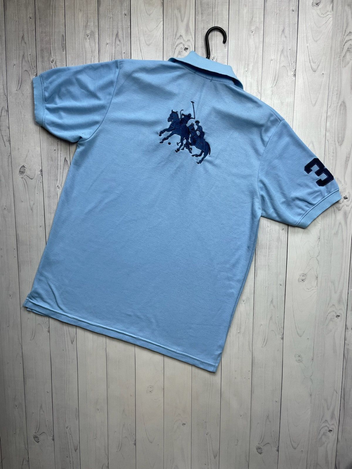 Vintage polo Ralph Lauren blue big logo size XL rare