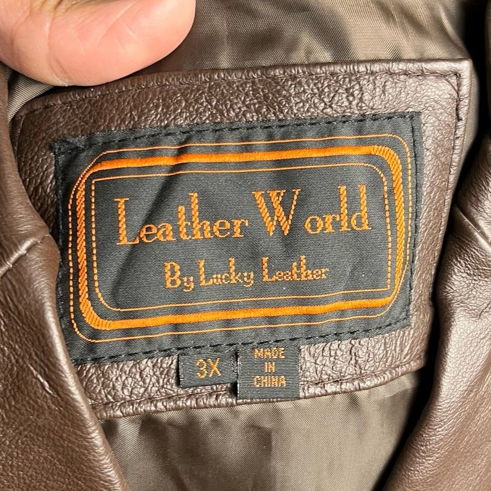Other Leather World By Lucky Leather 3X Leather Blazer Jacket P-01 Size 3XL / US 20-22 - 5 Thumbnail
