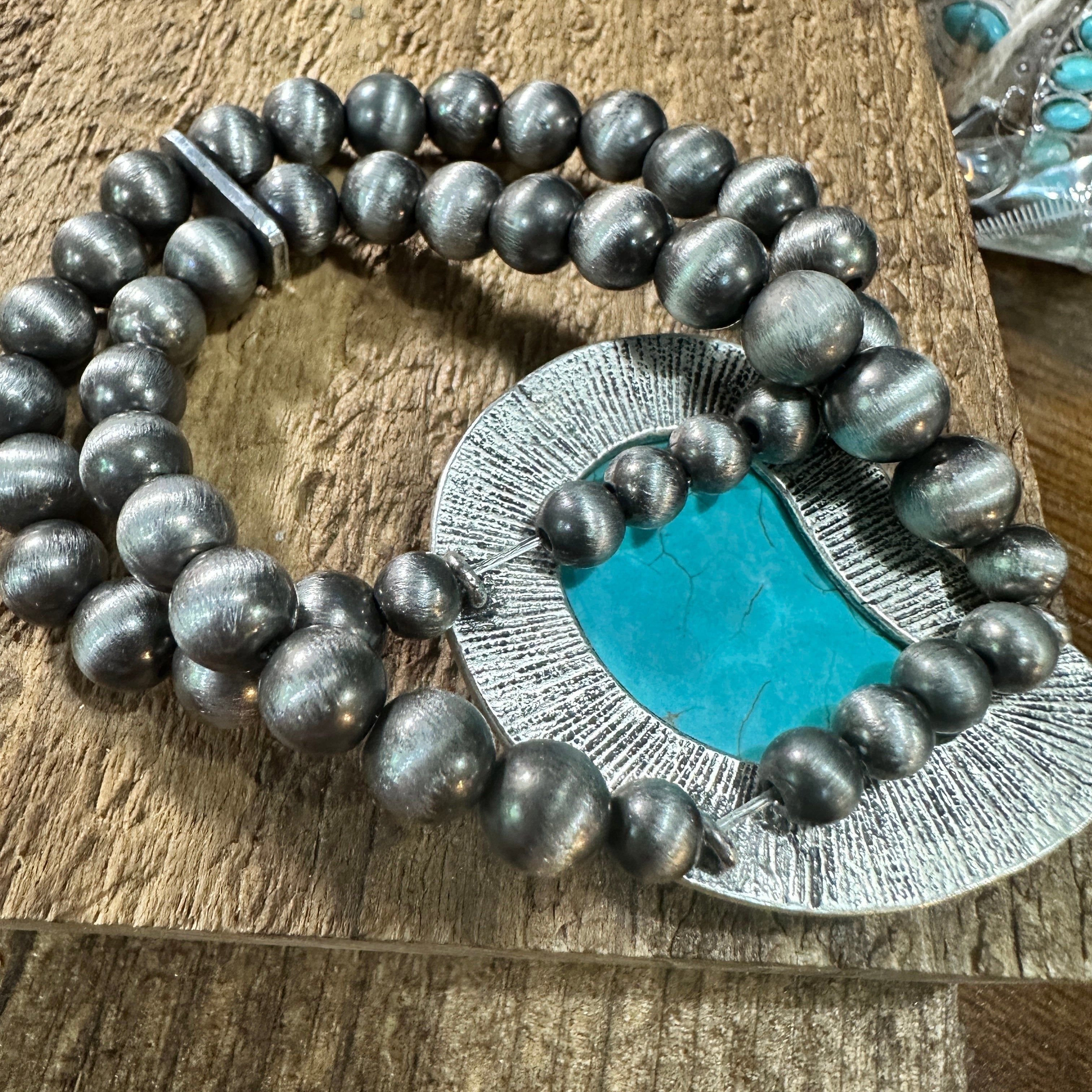 Other Handmade Turquoise Stretch Beaded Bracelet for Fashion Lover Size ONE SIZE - 7 Thumbnail