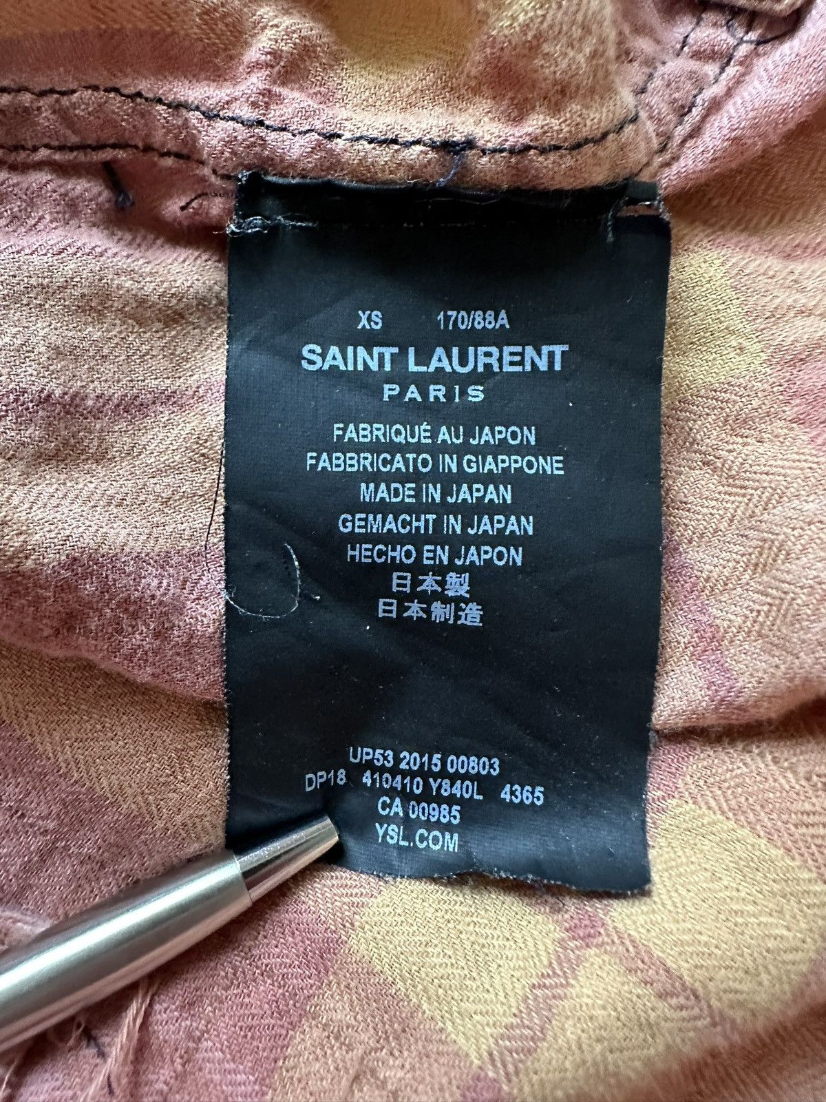 Saint Laurent Paris SS16 Saint Laurent surf sound bleached flannel 2 tone Hedi Size US XS / EU 42 / 0 - 24 Thumbnail
