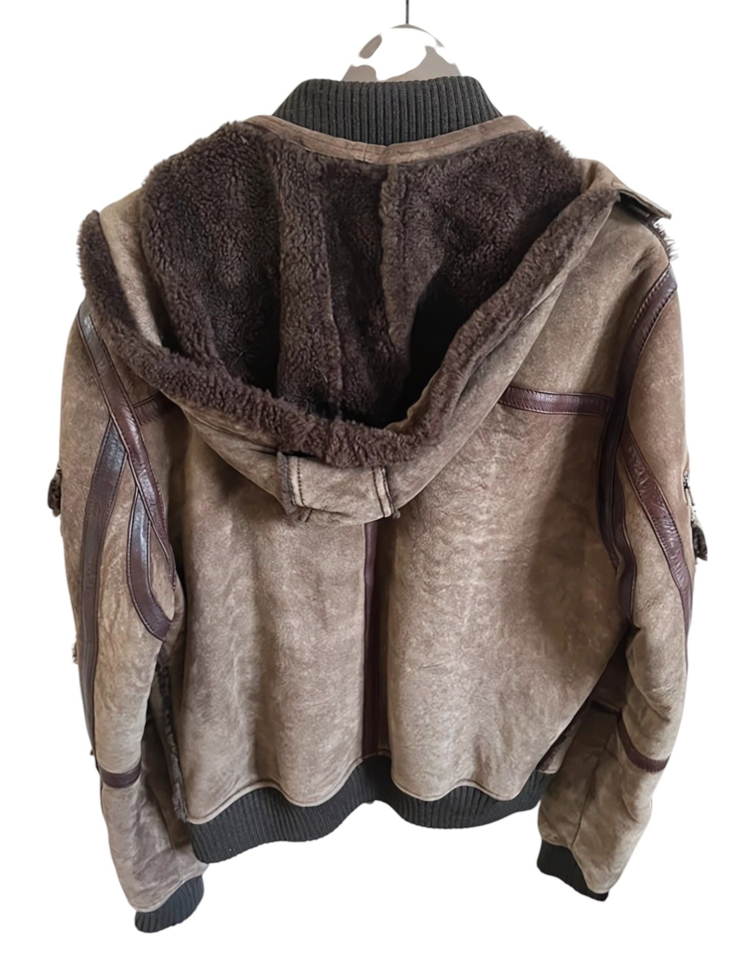 Dolce & Gabbana SHEARLING SUEDE LEATHER MULTIPOCKET JACKET Size US L / EU 52-54 / 3 - 12 Thumbnail