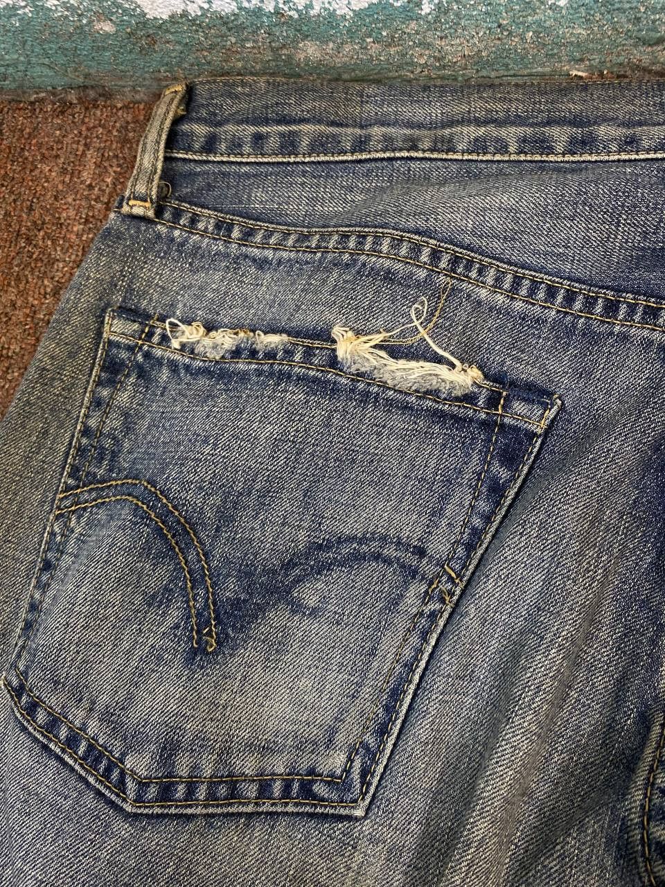 Levi's vintage levis 503 uneven faded denim nice design Size US 34 / EU 50 - 6 Thumbnail