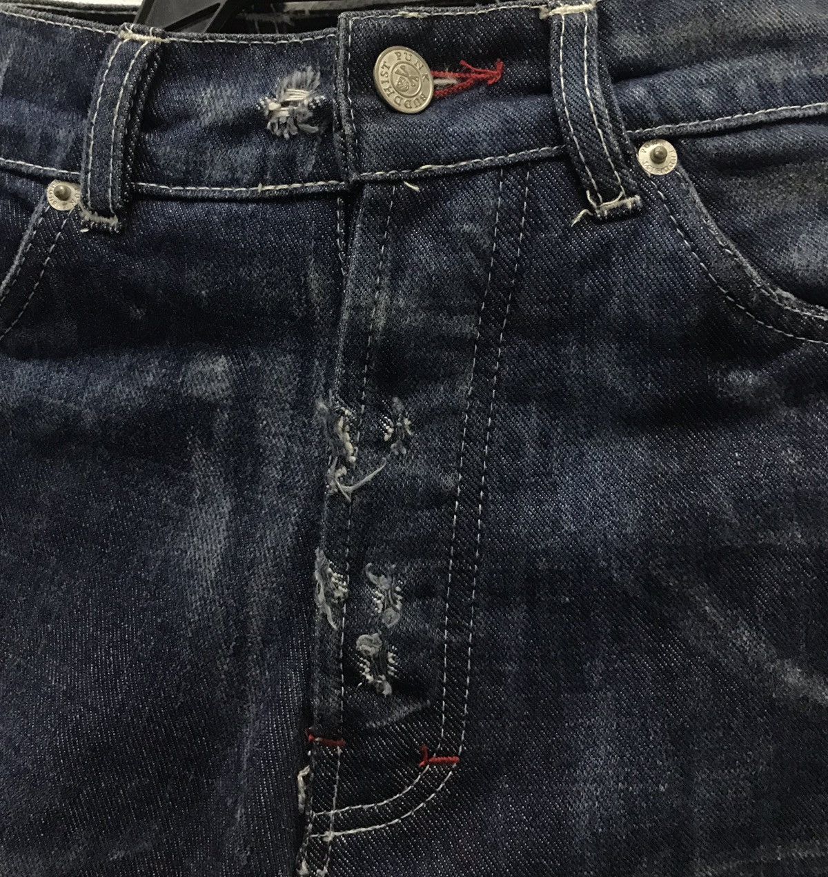 Handmade × Vintage Vintage Hand Made By Buddhist Punk Denim Pants Size US 29 - 12 Thumbnail