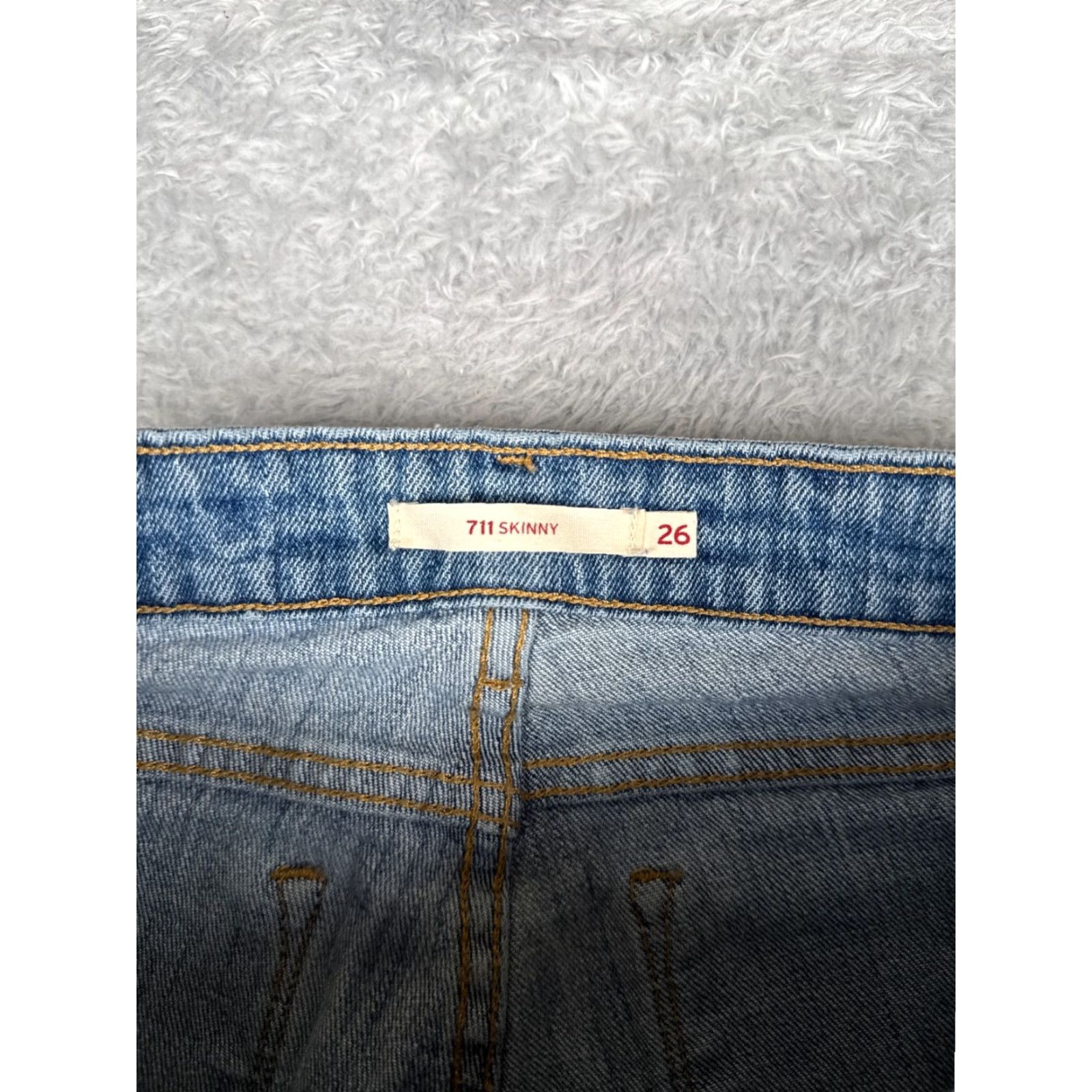 Levi's Levis Jeans 26 Blue Denim 711 Skinny Distressed Low Rise 26x29 Womens Size 26" / US 2 / IT 38 - 6 Thumbnail