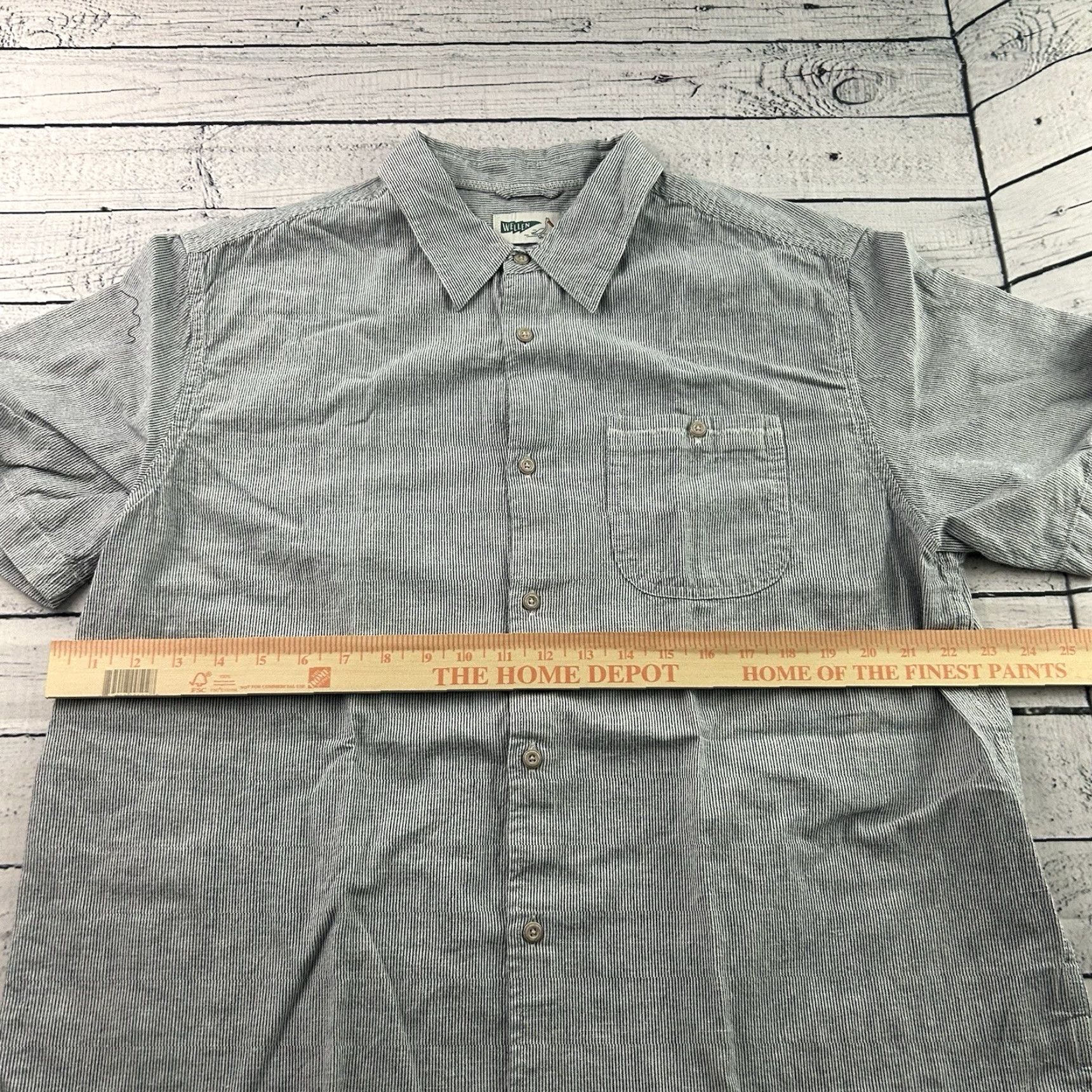 Vintage Wellen Short Sleeve Button-Up Shirt Mens XXL Striped Hemp Organic Cotton Blue Size US XXL / EU 58 / 5 - 3 Thumbnail