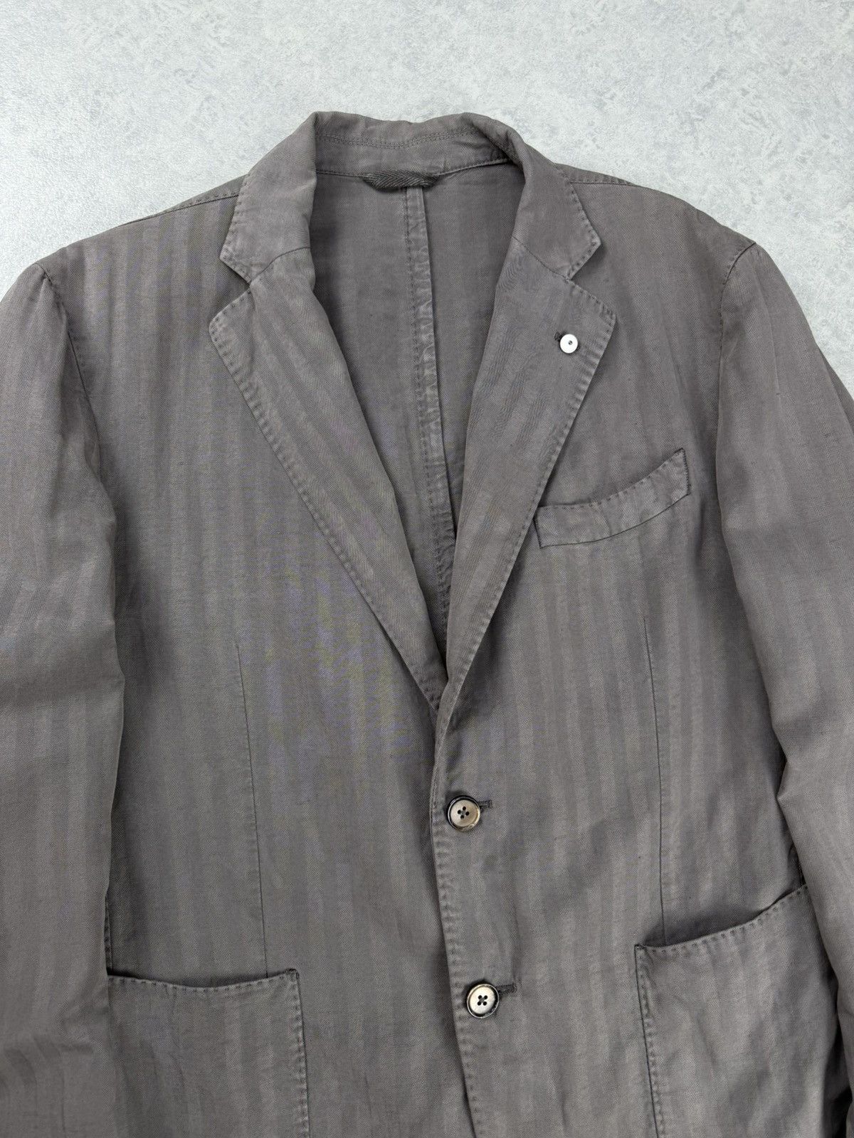L.B.M. 1911 L.B.M. 1911 Blazer Jacket Italy Herringbone Cotton Size 50 Size 40R - 6 Thumbnail