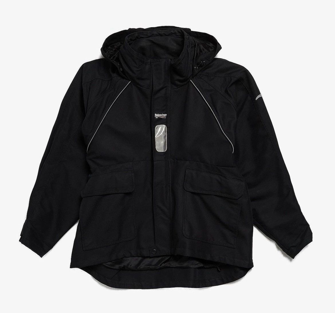 image of Balenciaga Iconic 2017 C Shape Parka in Black, Men's (Size Large)