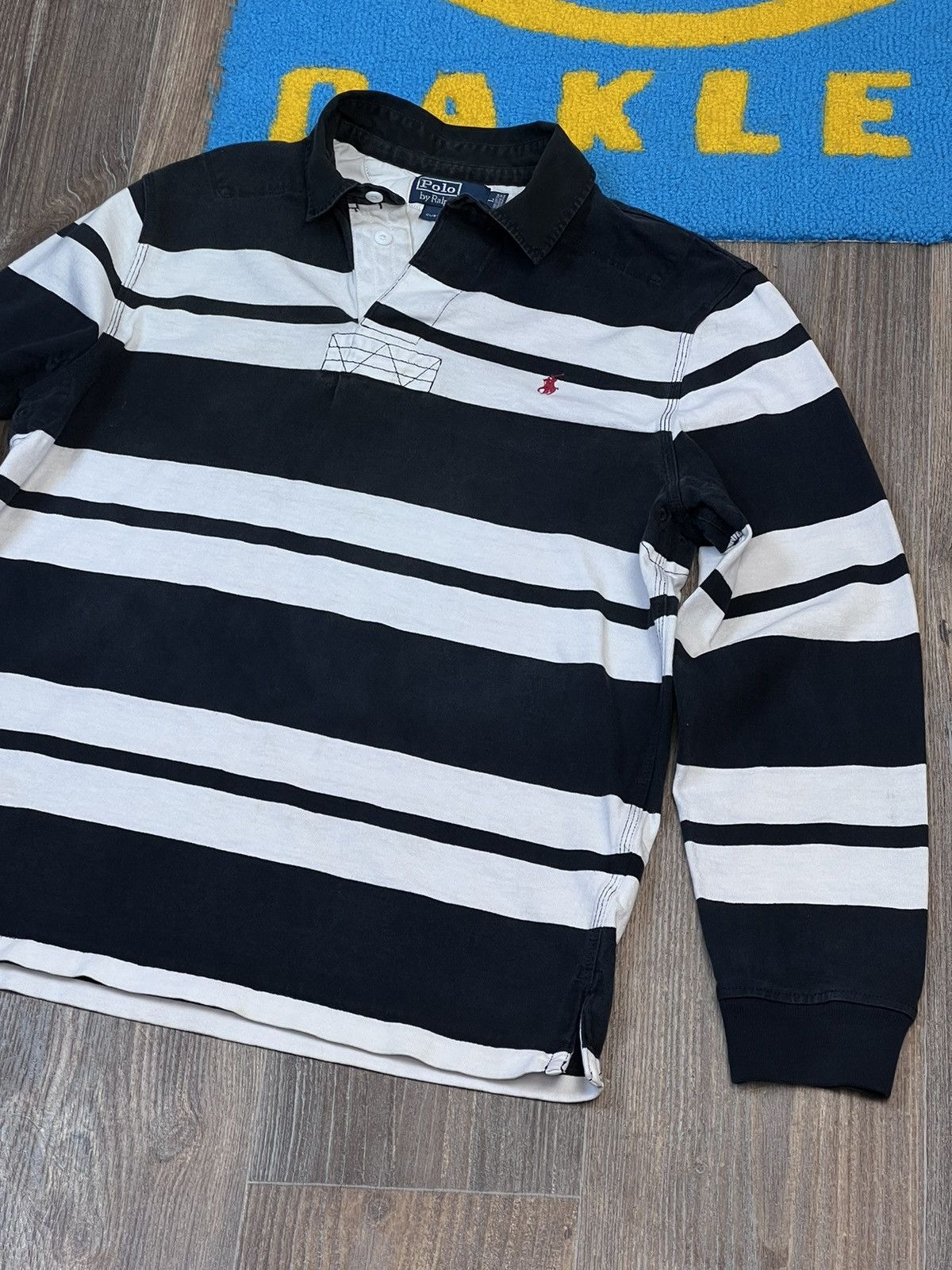 Polo Ralph Lauren Vintage Polo Ralph Lauren Stripped Rugby Long Sleeve Shirt Size US L / EU 52-54 / 3 - 2 Thumbnail