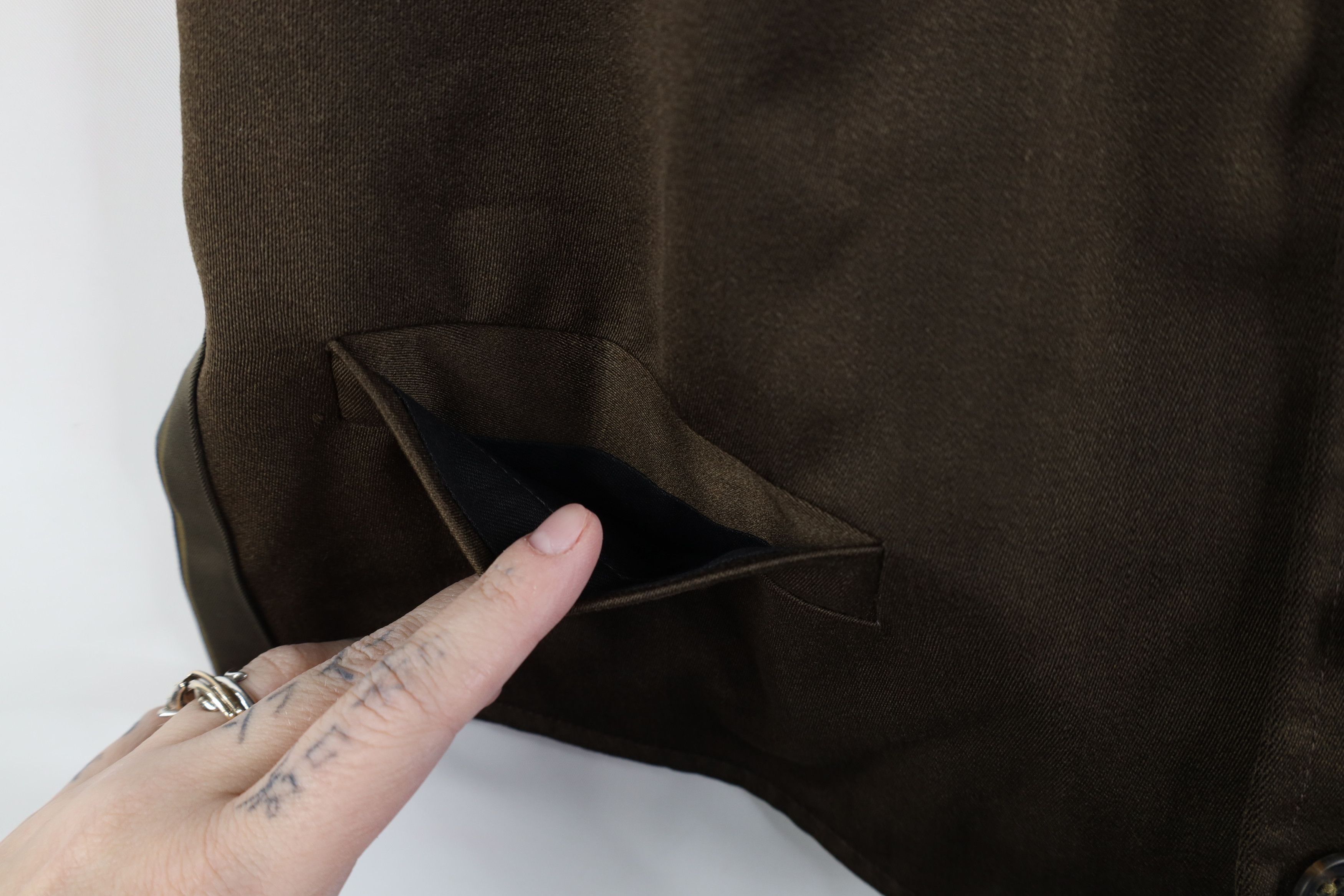 Vintage Vintage 50s 60s Rockabilly Gabardine Vest Jacket Brown USA Size US S / EU 44-46 / 1 - 6 Thumbnail