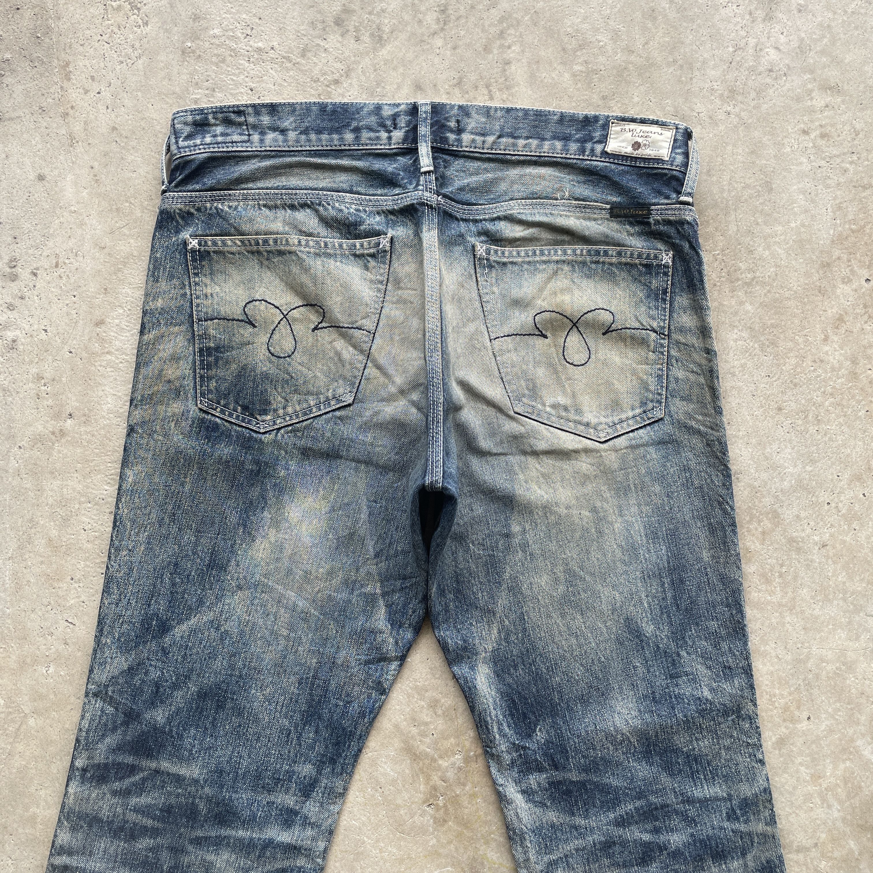 Japanese Brand W35 VINTAGE BLUEWAY RUSTY DISTRESSED JEANS FADED JAPAN PANTS Size US 35 - 13 Thumbnail