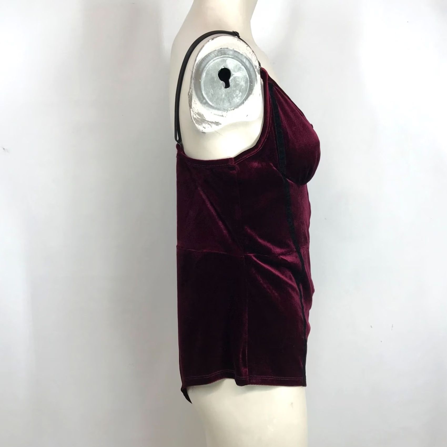 Cider CIDER WOMEN'S XL BLOUSE WINE HOLIDAY VELOUR BODYSUIT Size XL / US 12-14 / IT 48-50 - 4 Thumbnail