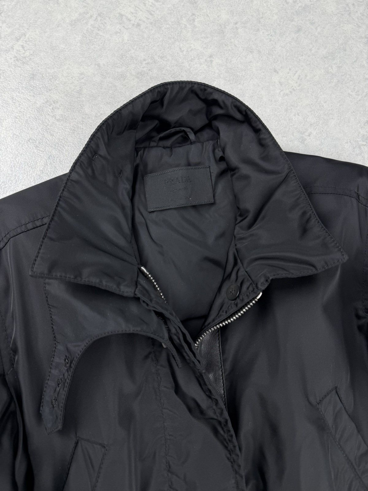 Prada Prada Women Black Nylon Jacket Zip Button Front IT 44 Size M / US 6-8 / IT 42-44 - 8 Thumbnail