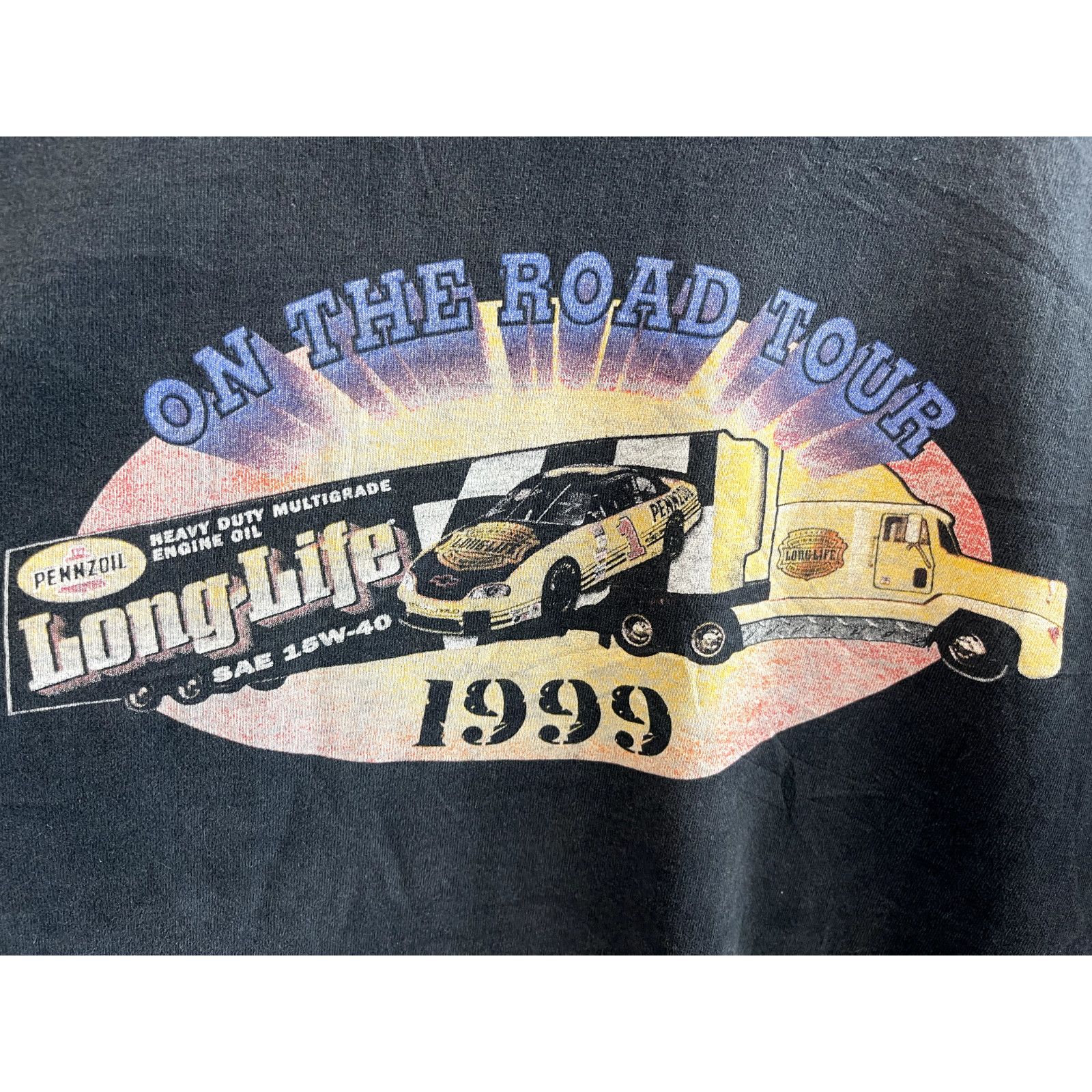 Fruit Of The Loom VTG 1999 PENZOIL NASCAR x HARLEY DAVIDSON LONG LIFE ON THE R Size US XL / EU 56 / 4 - 5 Thumbnail