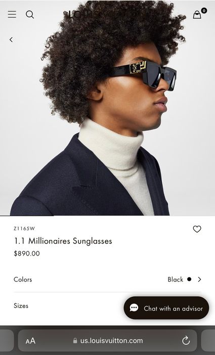 Louis Vuitton Louisvuitton Sunglasses 1.1 Logo Millionaire mens sunglasses