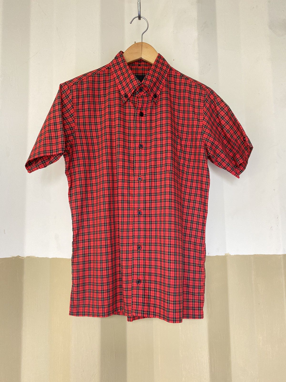 image of Seditionaries 666 Punk Red Plaid Shirt, Men's (Size Small)