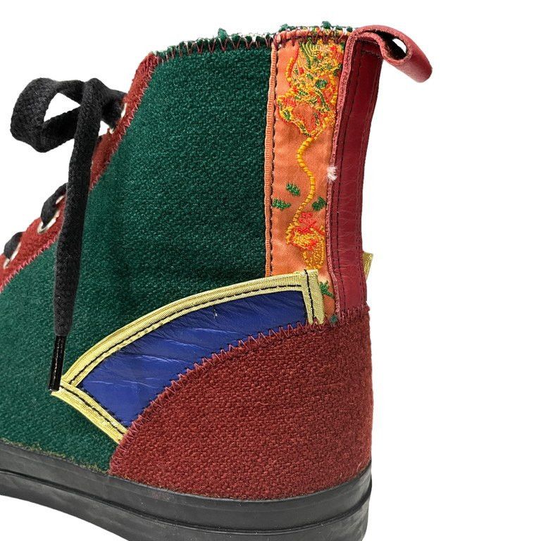 Yohji Yamamoto Yohji Yamamoto 95AW Wool Leather Patchwork High-Top Sneakers Size US 11.5 / EU 44-45 - 7 Thumbnail