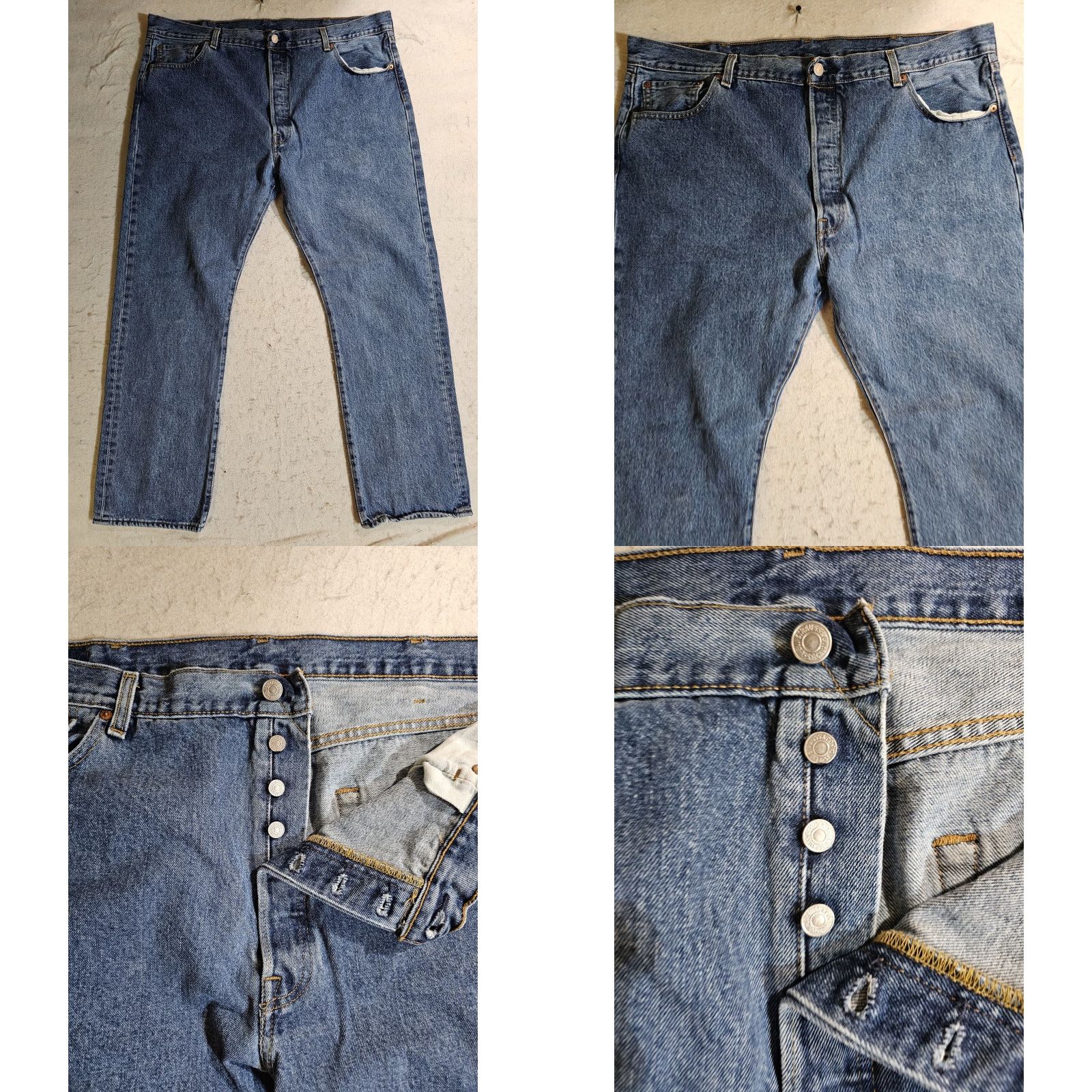 Levi's VINTAGE Levi's 501 XX Jeans Regular Denim Medium Blue 42x30 Mens 90s USA Slim Straight 5-Pocket Denim Cotton Size US 42 / EU 58 - 8 Thumbnail