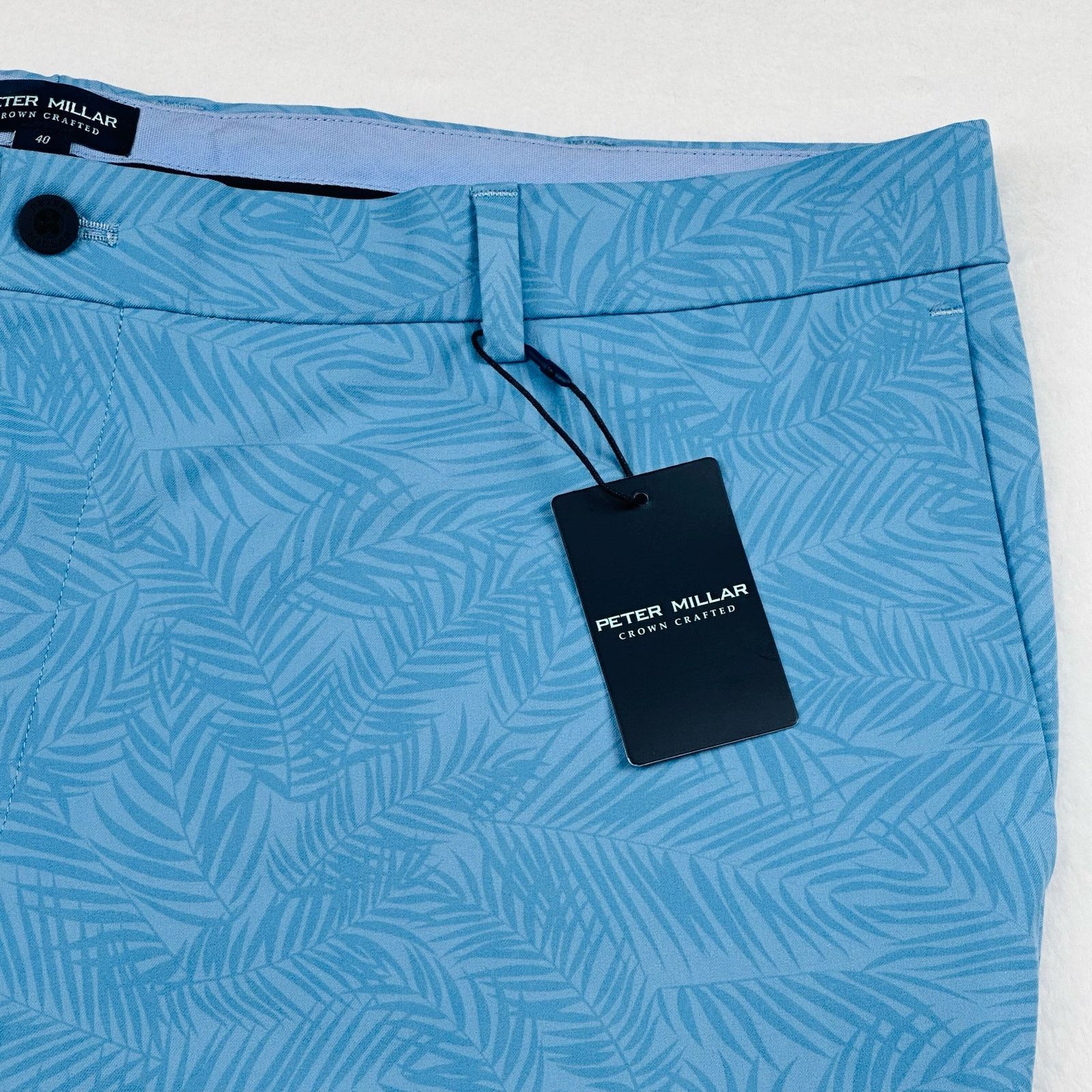 Peter Millar Peter Millar Crown Craft Mens 40 Blue Surge Palm Golf Shorts Size US 40 / EU 56 - 4 Thumbnail