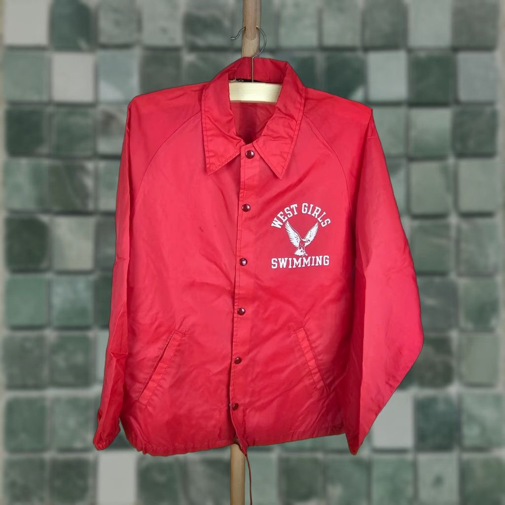 Champion VINTAGE Champion West Girls Swimming RED COACH JACKET SZ MEDIUM Jacket Women RED 70s CHAMPION Girls Mens Size US M / EU 48-50 / 2 - 1 Thumbnail
