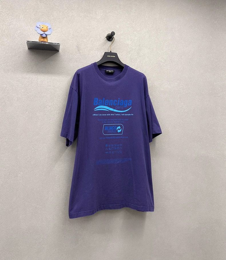Balenciaga Balenciaga Dark Blue Short Sleeve~ Size US XS / EU 42 / 0 - 3 Thumbnail