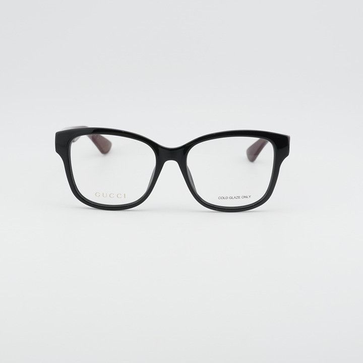 Gucci Gucci GG1340O 009 Eyeglasses Shiny Black/Red 54mm Square Size ONE SIZE - 2 Thumbnail