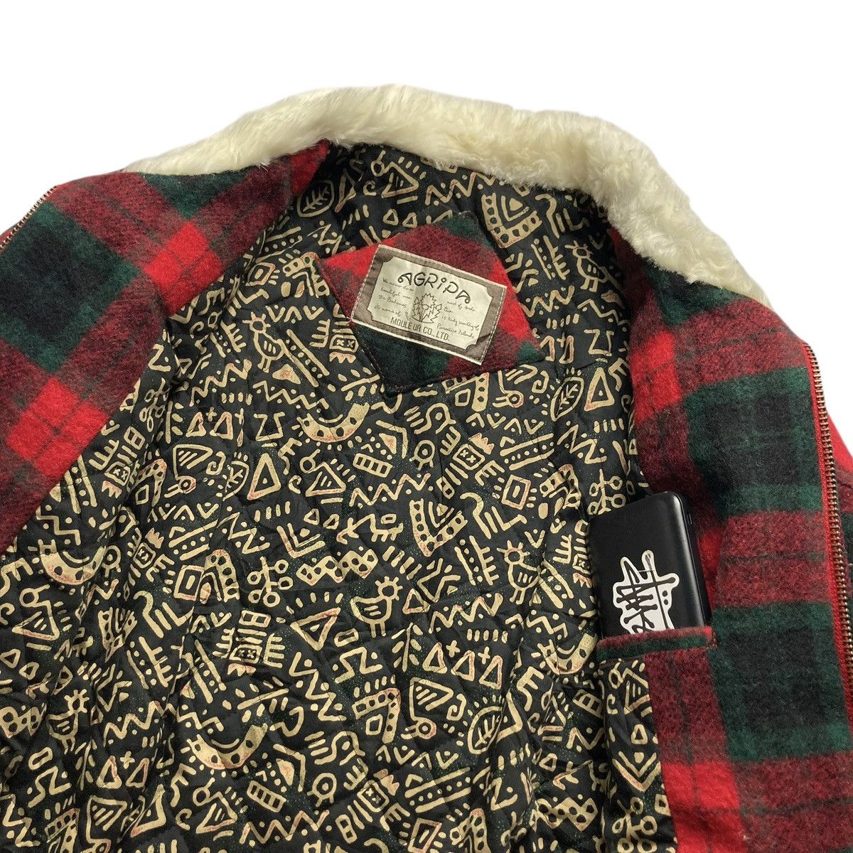 Japanese Brand 🇯🇵 VINTAGE GRIP CHECKERED FULL ZIP WOOL BOMBER JACKET Size US XL / EU 56 / 4 - 17 Thumbnail