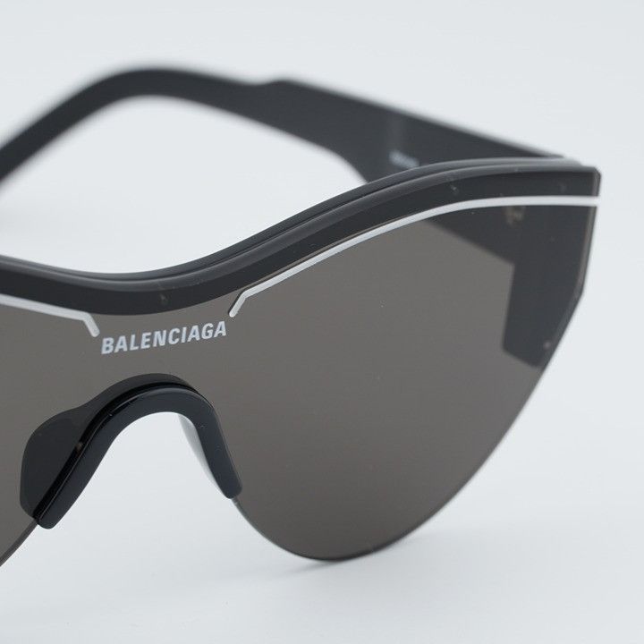 Balenciaga Balenciaga BB0004S 001 Semi Rim Sunglasses Black Shield Size ONE SIZE - 2 Thumbnail