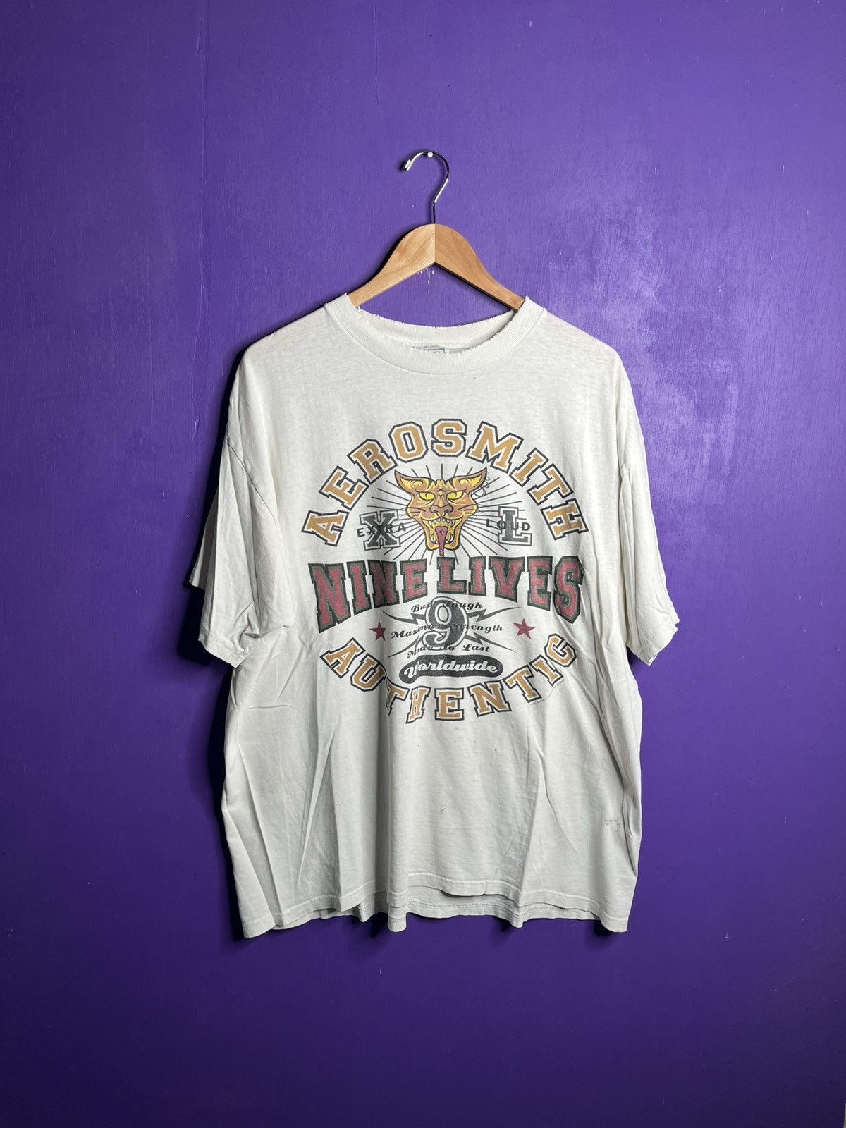 Band Tees × Vintage Vintage 1997 Aerosmith nine lives tour t-shirt Size US XL / EU 56 / 4 - 1 Thumbnail