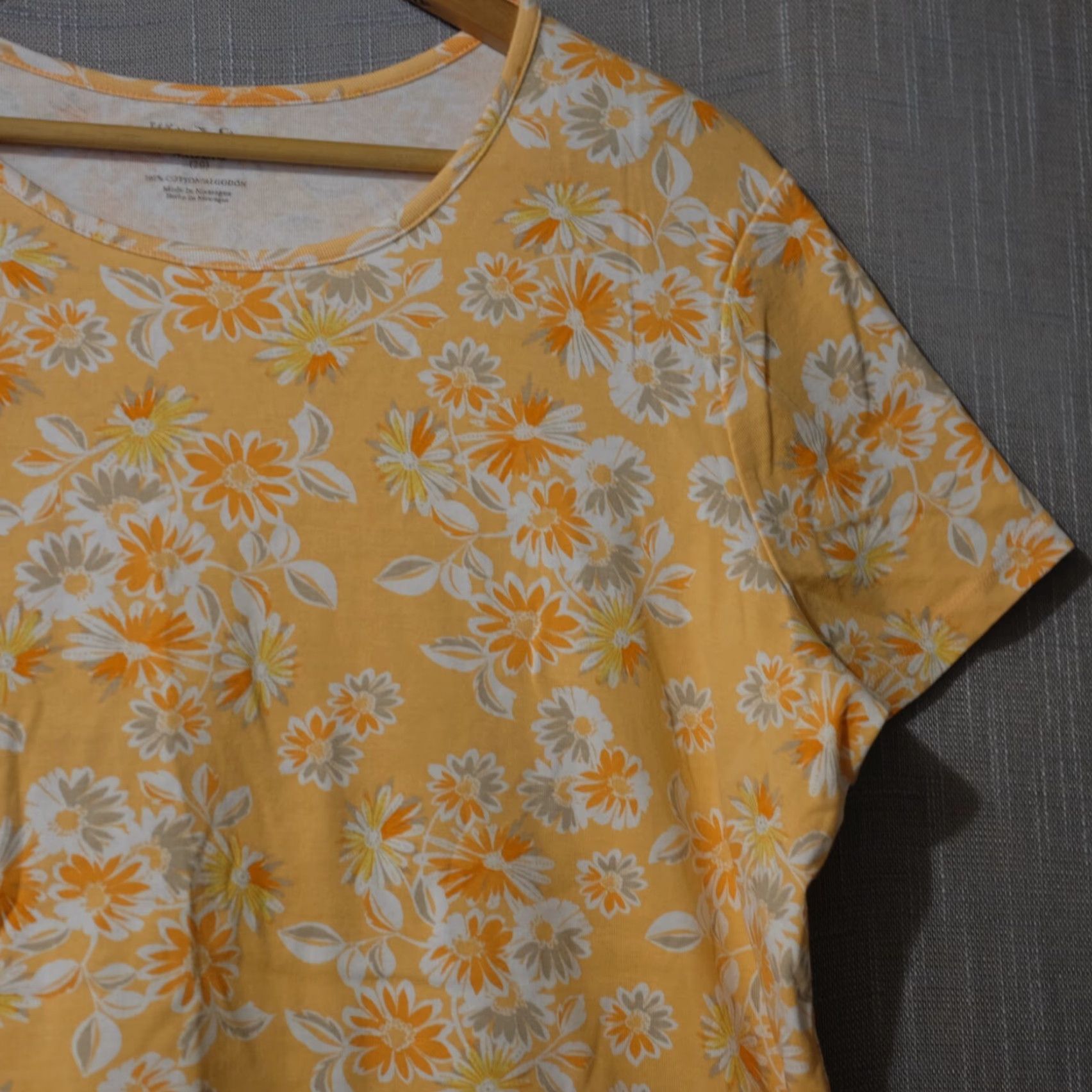 Vintage White Stag T-Shirt Floral 100% Cotton Orange Women's XXL Nwot! #H82-22 Size XXL / US 16-18 / IT 52-54 - 3 Thumbnail