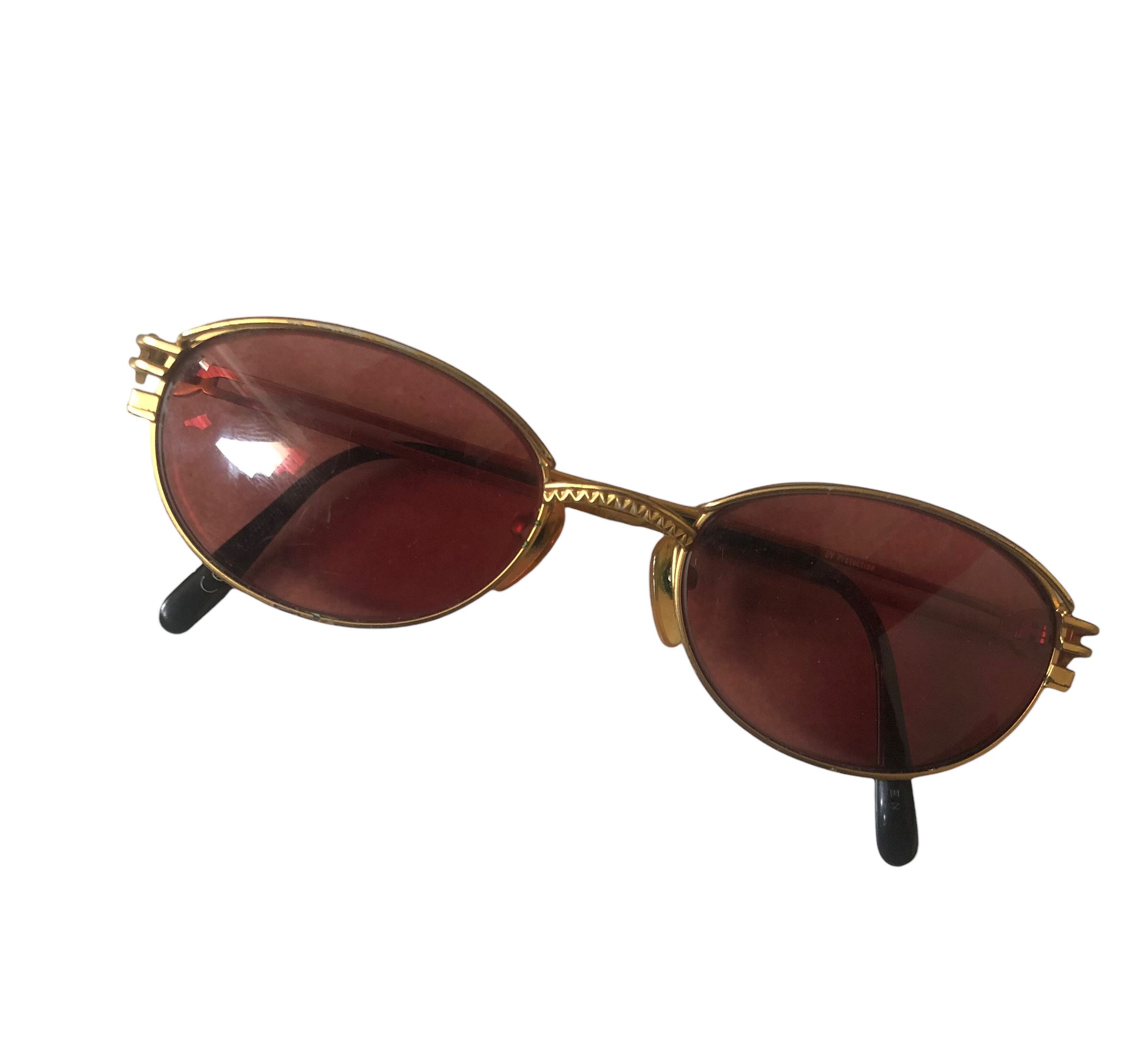 Jean Paul Gaultier 💯🔥Vintage JPG JEAN PAUL GAULTIER 58-6104 Gold Sunglasses Size ONE SIZE - 3 Thumbnail