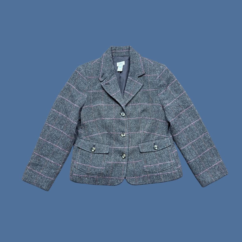 Vintage VINTAGE L.L. Bean Wool Silk Herringbone Tweed Blazer Jacket Brown Women’s Medium petite Blazer Women’s Brown PM Petite Mens Girls Size M / US 6-8 / IT 42-44 - 1 Thumbnail