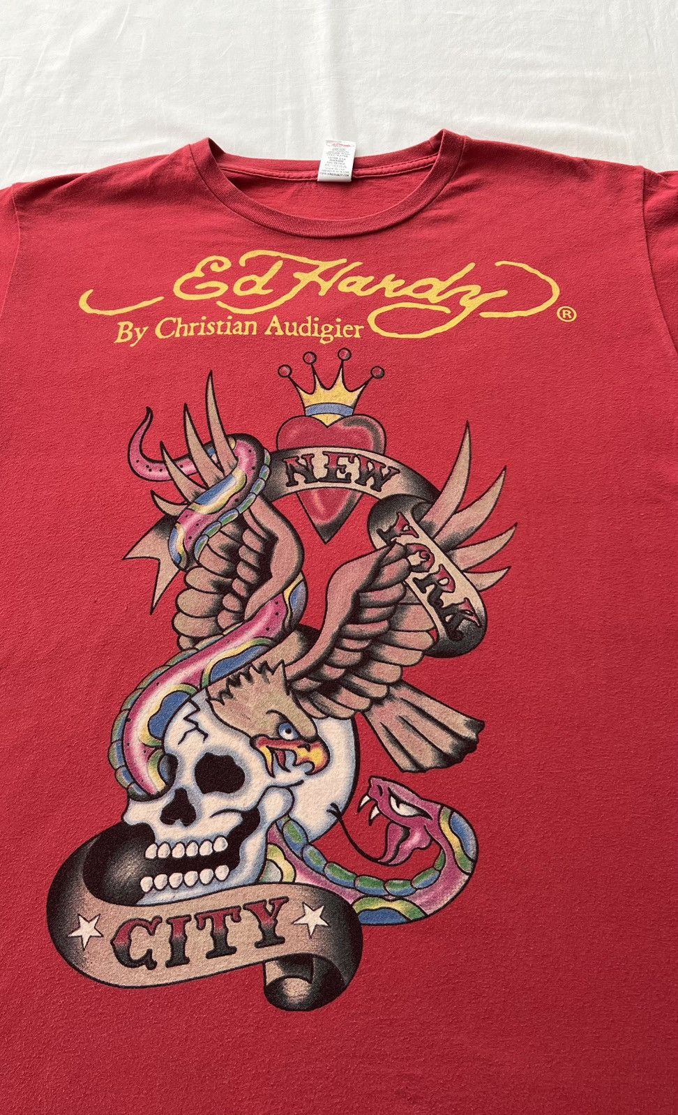 Ed Hardy Ed Hardy Christian Audigier Eagle Skull Y2k Red T-shirt Size US L / EU 52-54 / 3 - 3 Thumbnail