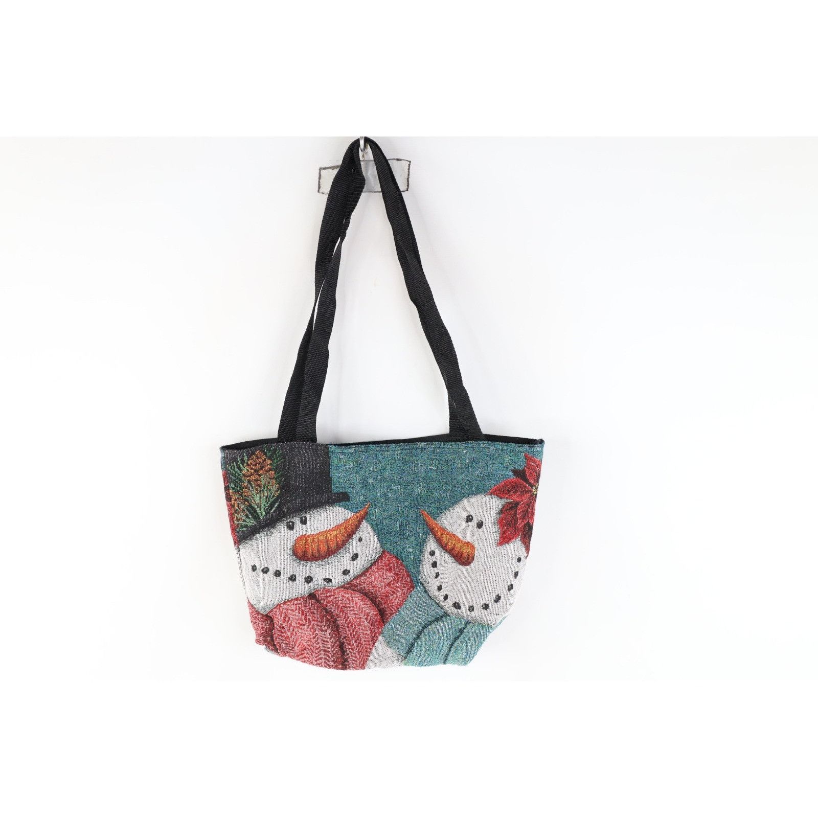 Vintage Vintage Y2K Tapestry Christmas Snowman Snowwoman Tote Bag Size ONE SIZE - 1 Thumbnail