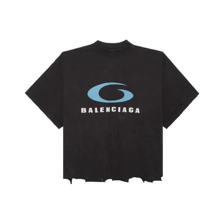 Balenciaga Balenciaga Logo Print Black Short Sleeve T-Shirt 0079-2507 Size US M / EU 48-50 / 2 - 1 Thumbnail