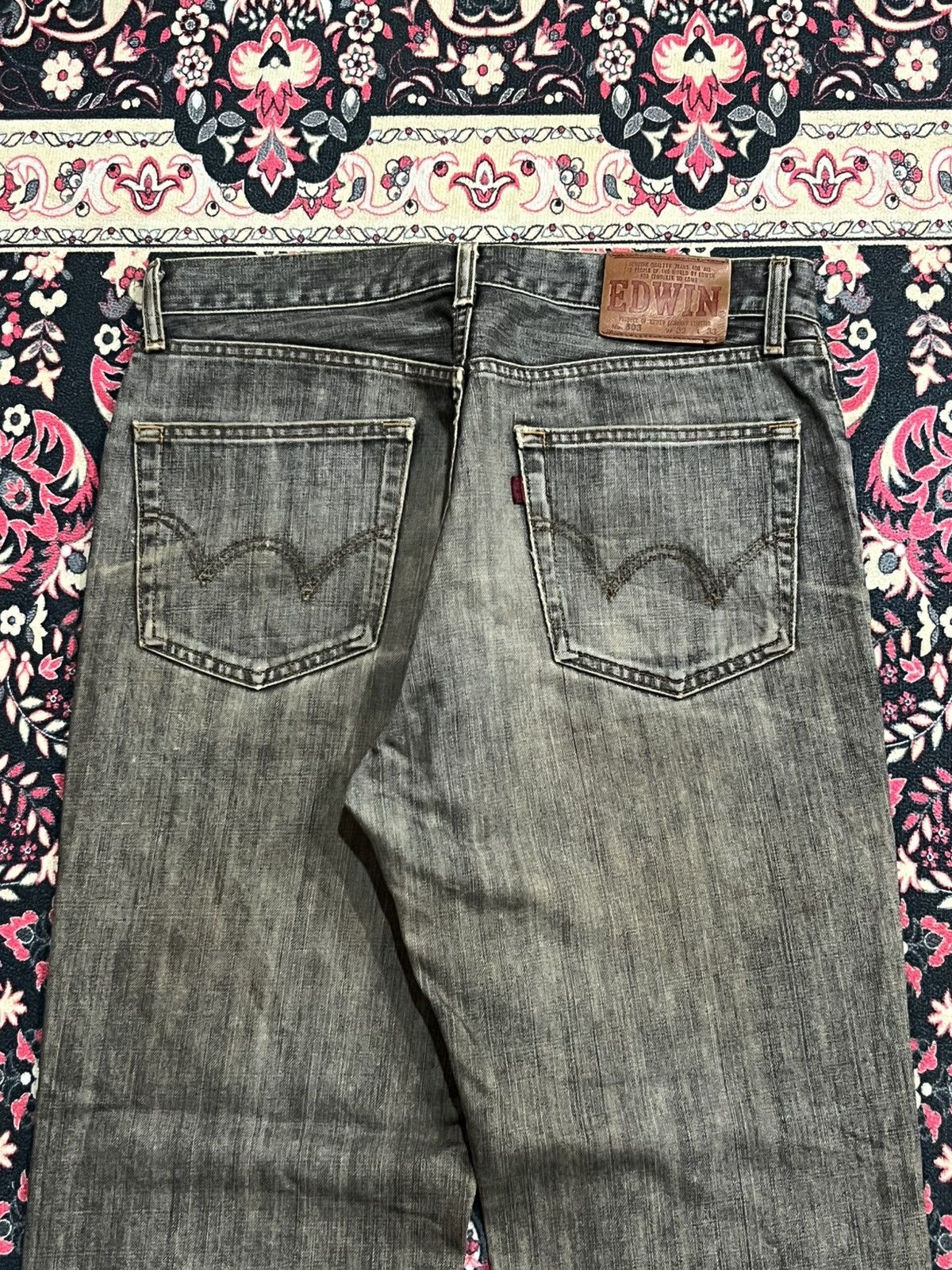 Edwin Vintage Edwin 503 Rusty Washed Straight Leg Jeans Size US 32 / EU 48 - 7 Thumbnail