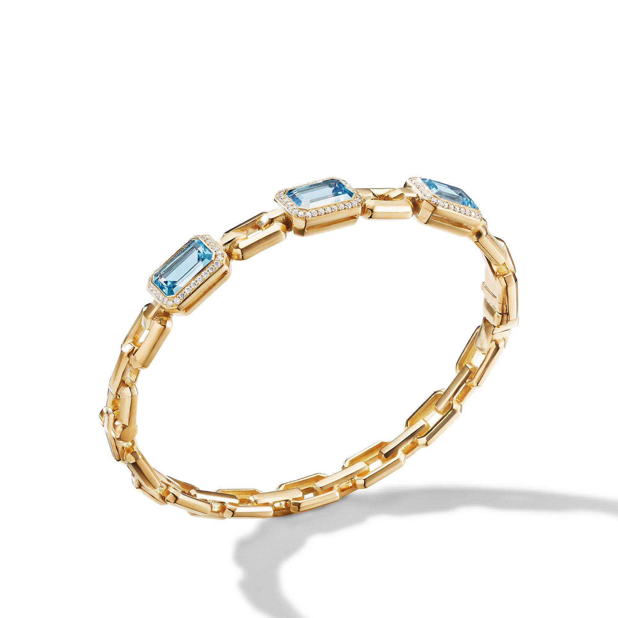 David Yurman o1w1db10325 B14578D Bracelet in 18K Gold with Blue Diamond Size ONE SIZE - 1 Thumbnail