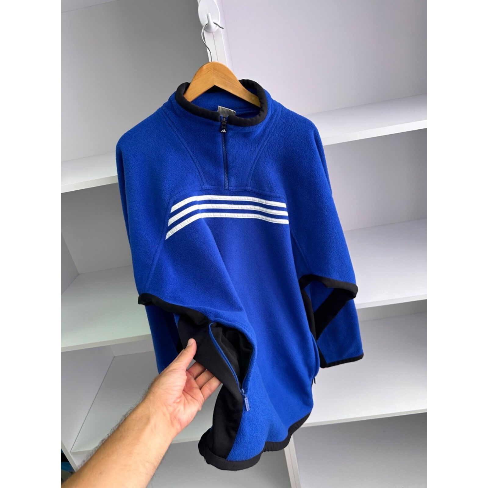 Adidas VTG Adidas Navy 99s Fleece 1/4 Zip Sweatshirt Size US XL / EU 56 / 4 - 7 Thumbnail