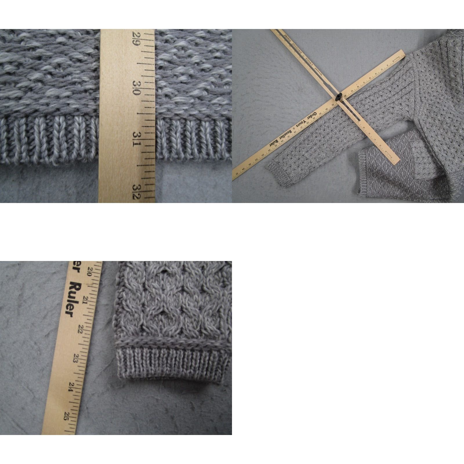 Vintage Aran Crafts Ireland 100% Merino Wool Gray Zip Up Cardigan Sweater Womens Medium Size M / US 6-8 / IT 42-44 - 8 Thumbnail