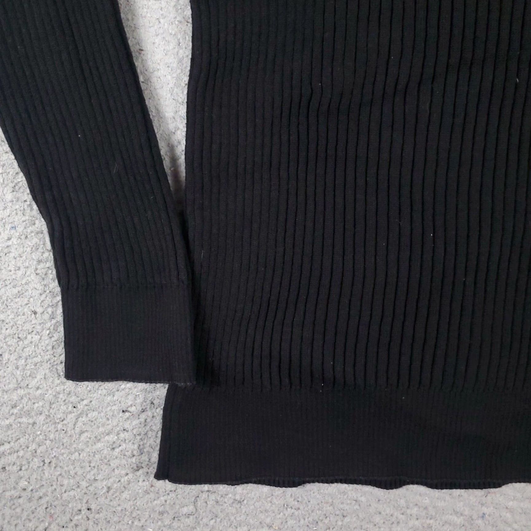 Nautica Mens Nautica Sweater Extra Large XL Black Ribbed Knit Casual Size US XL / EU 56 / 4 - 4 Thumbnail