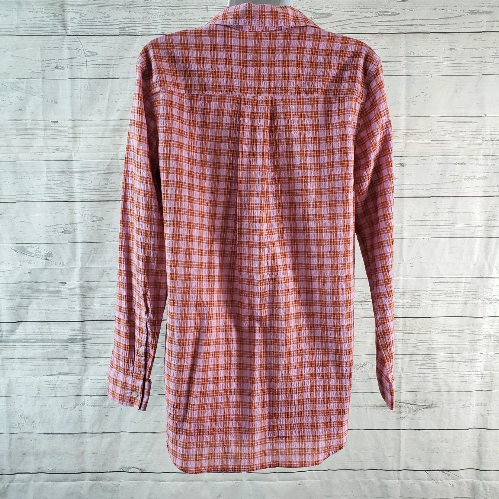 Eddie Bauer Eddie Bauer Womens Button Front Shirt M Purple Red Plaid Shirt Womens Button-Up Casual"} Size M / US 6-8 / IT 42-44 - 4 Thumbnail