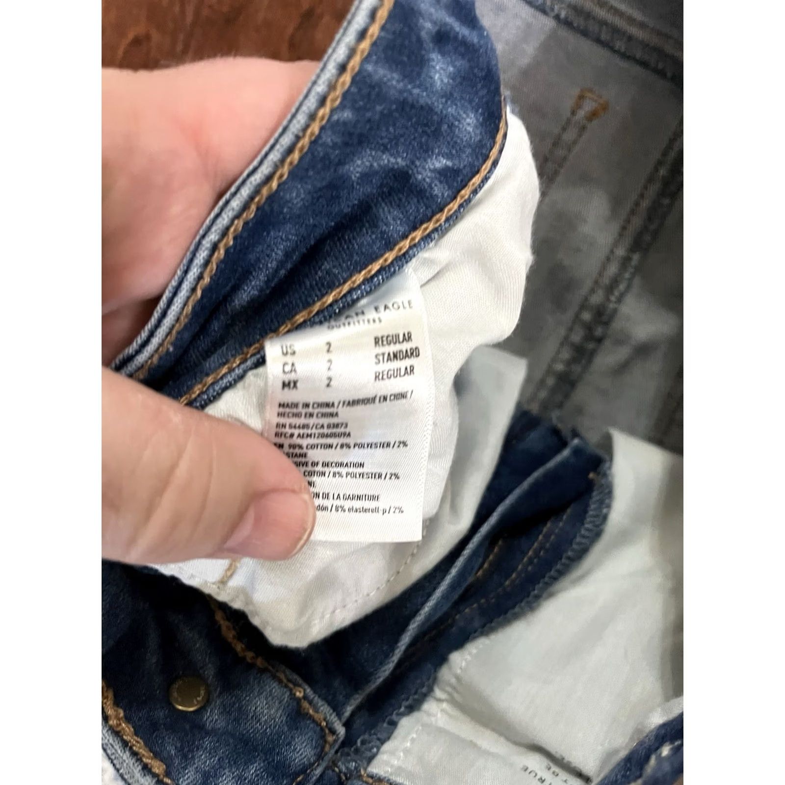 American Eagle Outfitters American Eagle Outfitters Jeans Womens Size 2 Regular High Rise Stretch Jegging Blue 27in Inseam Size 42" / US 20 - 6 Thumbnail