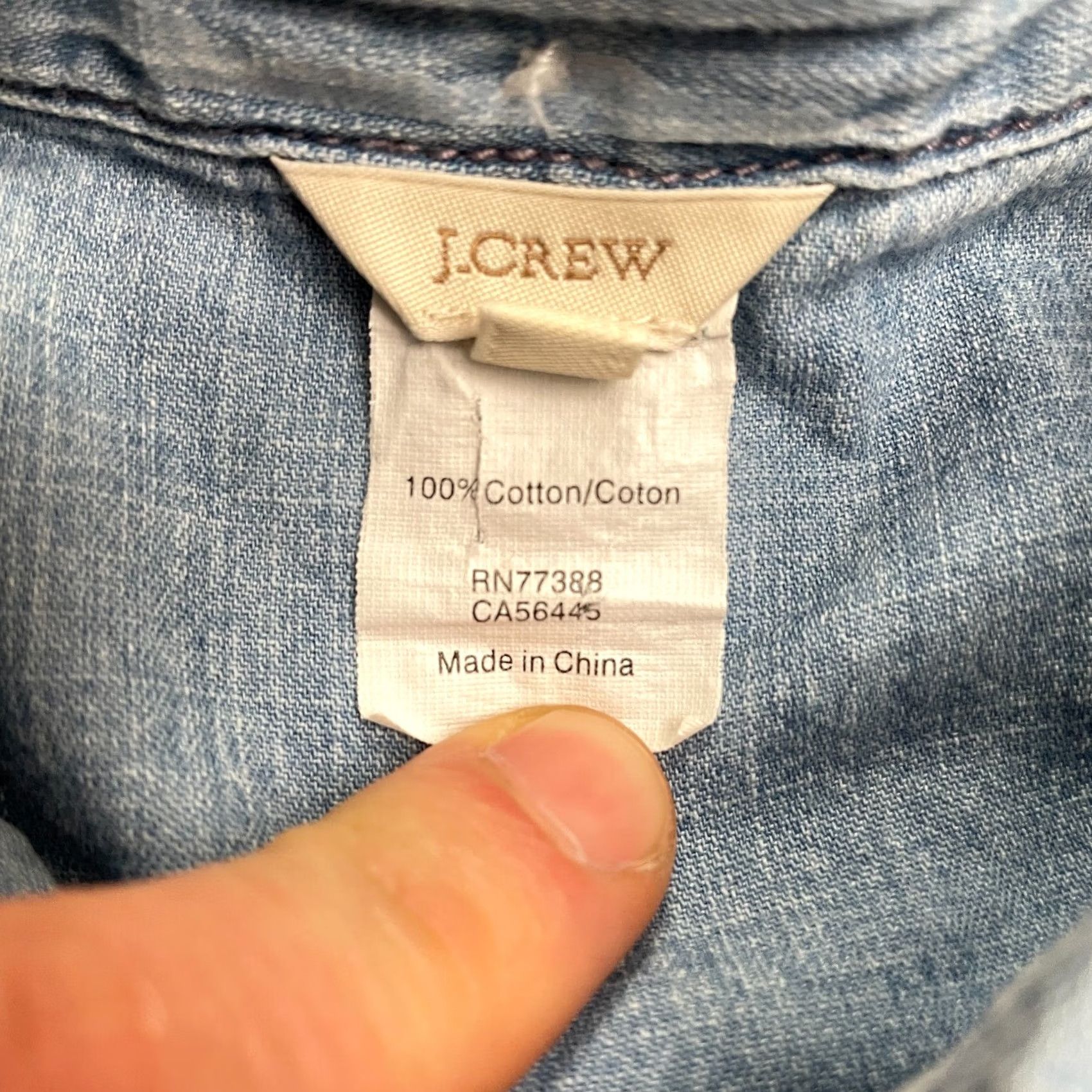 J.Crew J. Crew Chambray Western Shirt Womens 00 Blue Long Sleeve Cotton Top Size XXS / US 00 / IT 34 - 6 Thumbnail