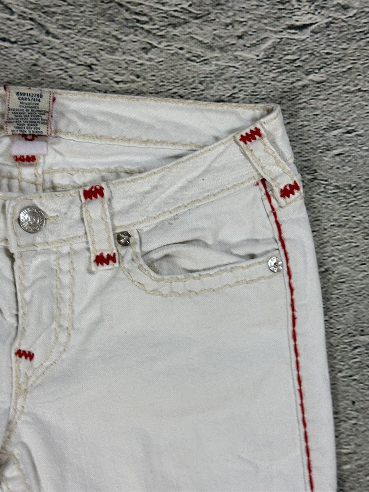 True Religion True Religion vintage white jeans slim Stella red stitching Size 31" - 9 Thumbnail