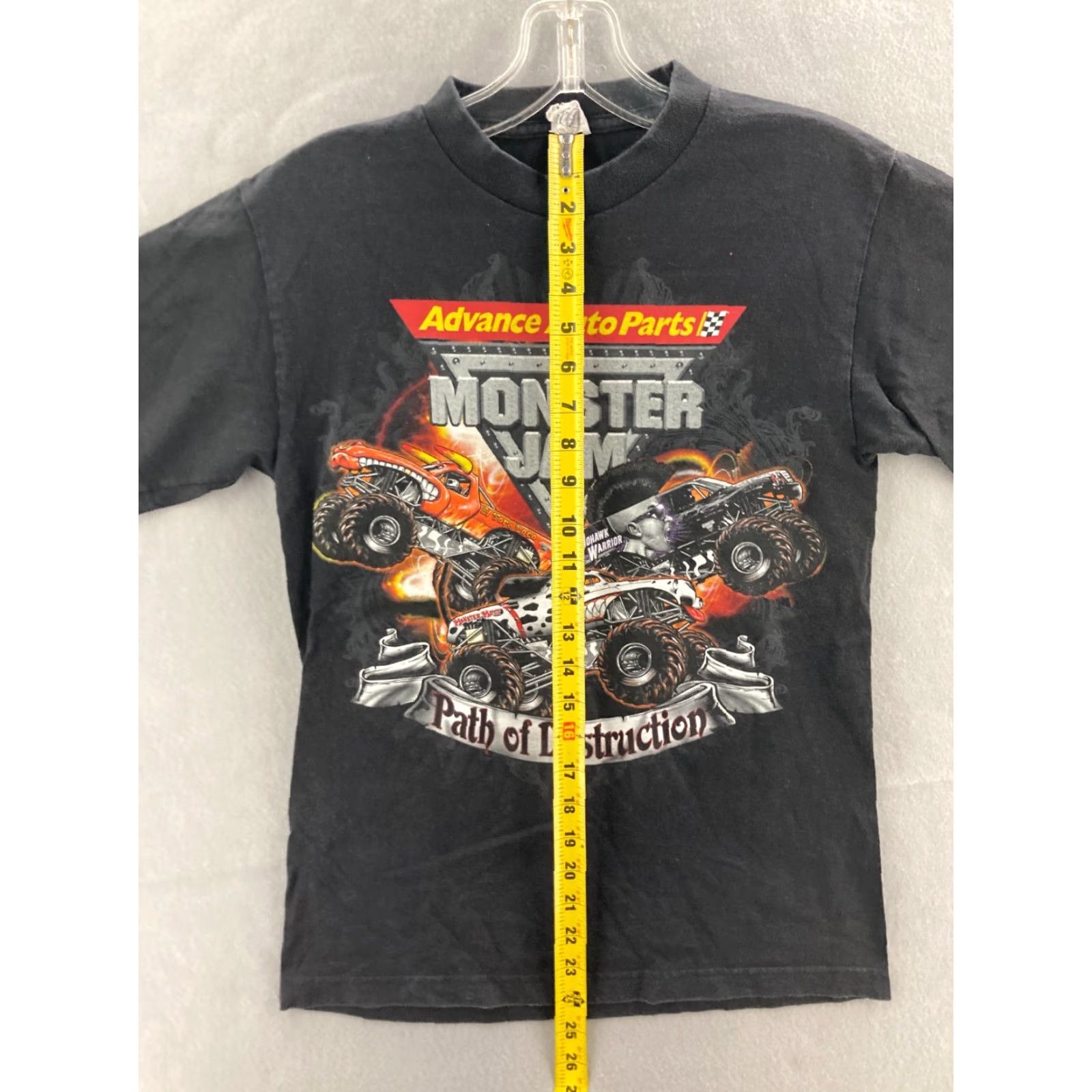 Vintage Monster Jam Path of Destruction Shirt Mens XS Black AOP Size US XS / EU 42 / 0 - 5 Thumbnail